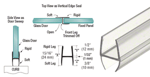 CRL Multi-Purpose H Wipe for 1/2" Glass - 90 in long