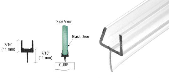 CRL One-Piece Bottom Rail With Clear Wipe for 3/8