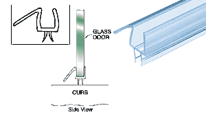 CRL Co-Extruded Clear Bottom Wipe with Drip Rail for 3/8'' Glass - 98 in long