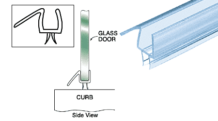 CRL Co-Extruded Clear Bottom Wipe with Drip Rail for 3/8