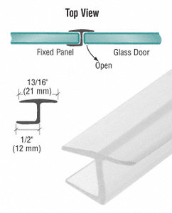 Y Jamb Seal with Soft Leg for 1/2" Glass - 90 in long
