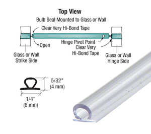 Translucent Vinyl Bulb Seal 5/32" Gap - 90 in long