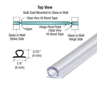 Translucent Vinyl Bulb Seal 5/32